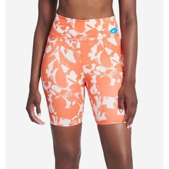 Nike DM7627-817 Women's Sz M Orange One Luxe Icon Clash Mid-Rise 7" Bike Shorts - Picture 7 of 8
